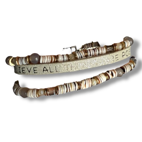 Good Works Believe all things are possible Leather Magnet Inspiration Bracelet - Picture 1 of 2